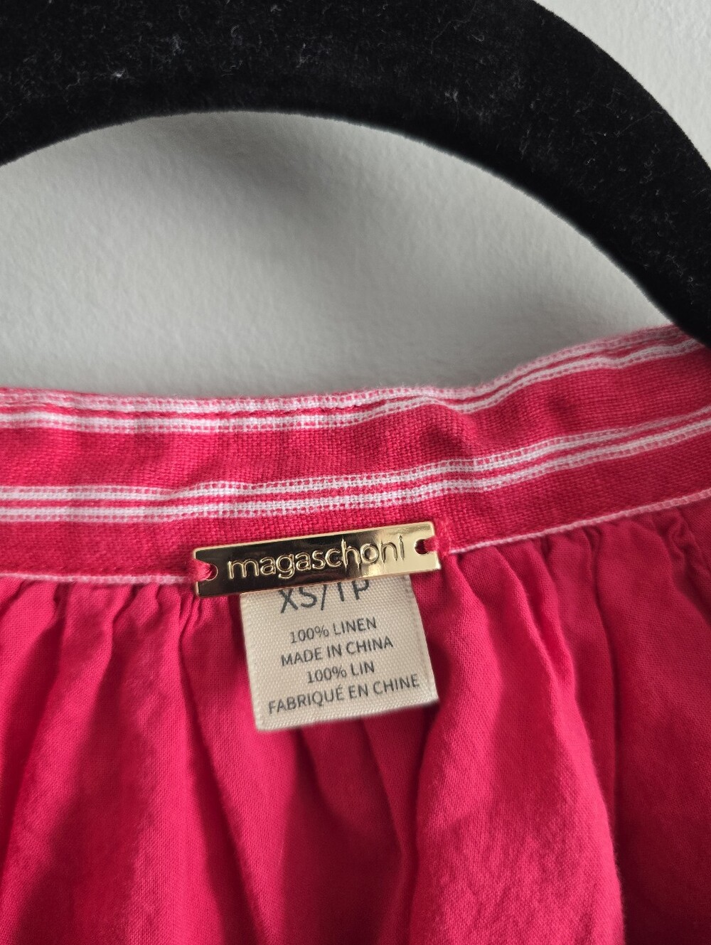 Magaschoni Red and White Striped Dress, linen, XS - Picture 3 of 9